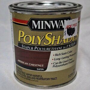 Minwax PolyShades Wood Stain + Polyurethane Finish –8 Fl Oz, American Chestnut